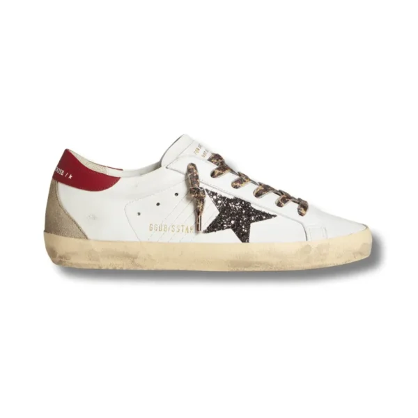 Women's Super-Star in nappa with glitter star and red nappa heel tab
