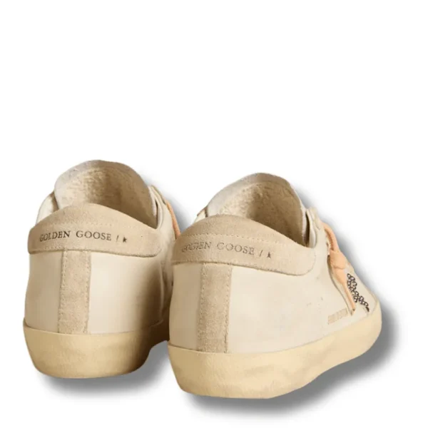 Super-Star LTD in leather with beige suede star with Swarovski studs