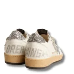 Women’s Ball Star in silver glitter with ice-gray suede inserts