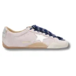 Women's True-Star in pastel pink suede with silver star and heel tab