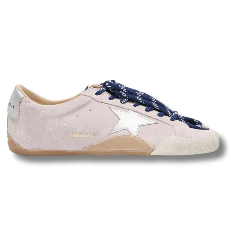 Women's True-Star in pastel pink suede with silver star and heel tab