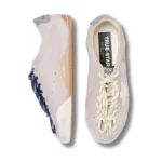 Women's True-Star in pastel pink suede with silver star and heel tab