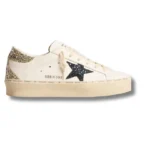 Women's Hi Star with blue glitter star and platinum glitter heel tab