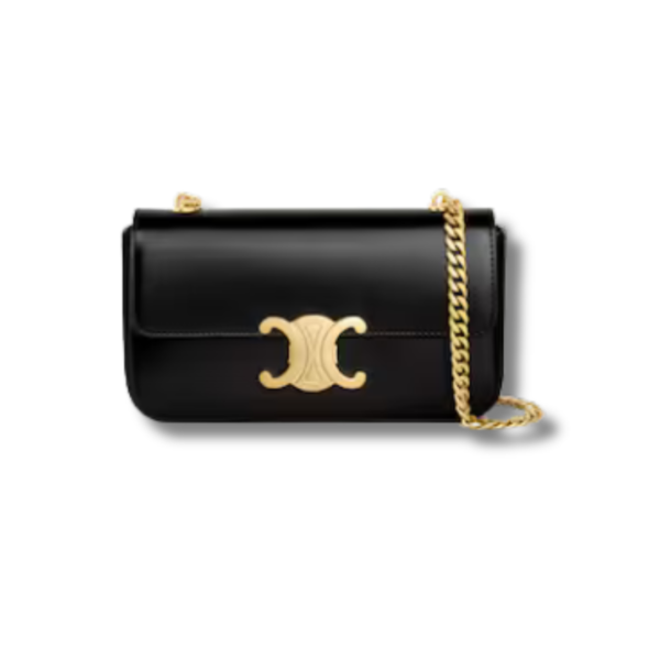 CHAIN SHOULDER BAG CLAUDE IN shiny calfskin